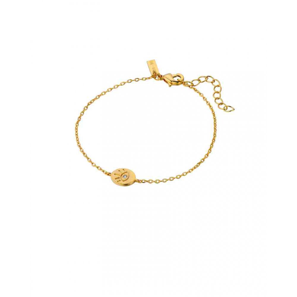Woman's Bracelet Mya-Bay Eye Lover Bracelet Gold Plated Brass Zirconia BR-398