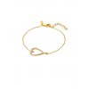 Woman's Bracelet Mya-Bay Twin Hearts Lover Bracelet Gold Plated Brass Zirconia BR-400