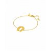 Woman's Bracelet Mya-Bay Horse Shoe Bracelet Gold Plated Brass Zirconia BR-405