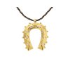 Γυναικείο Κολιέ Mya-Bay Gold Horseshoe Επιχρυσωμένος Ορείχαλκος Ζιργκόν Μαύρο Κορδόνι CO-379