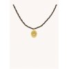 Γυναικείο Κολιέ Mya-Bay Eye Lover 24Κ Επιχρυσωμένος Ορείχαλκος Ζιργκόν Μαύρο Κορδόνι CO-406
