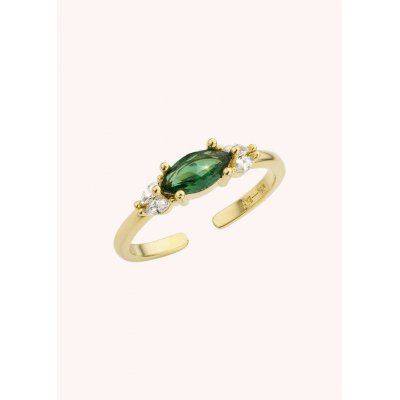 Woman's Ring Mya-Bay Neptune Essential 24K Gold Plated Brass Zirconia BA-325