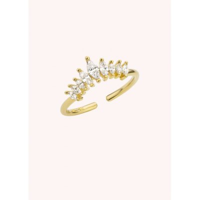 Woman's Ring Mya-Bay Charlotte 24K Gold Plated Brass Zirconia BA-327