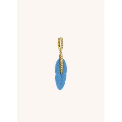 Γυναικείo Μονό Σκουλαρίκι Mya-Bay Turquoise Plume Επιχρυσωμένος Ορείχαλκος BO-321.1 Γυναικείo Μονό Σκουλαρίκι Mya-Bay Turquoise Plume Επιχρυσωμένος Ορείχαλκος BO-321.1