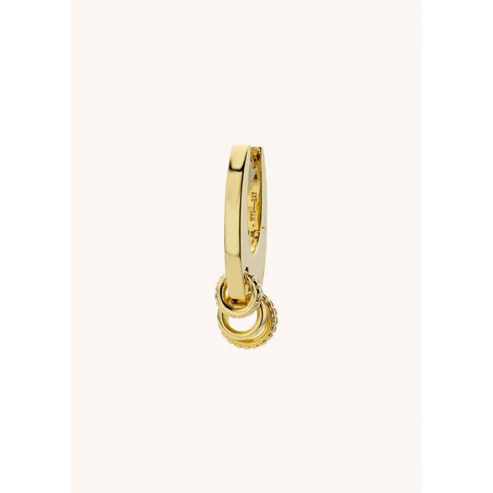 Γυναικείo Μονό Σκουλαρίκι Mya-Bay Rock Stellar Chain Επιχρυσωμένος Ορείχαλκος Ζιργκόν BO-328.1