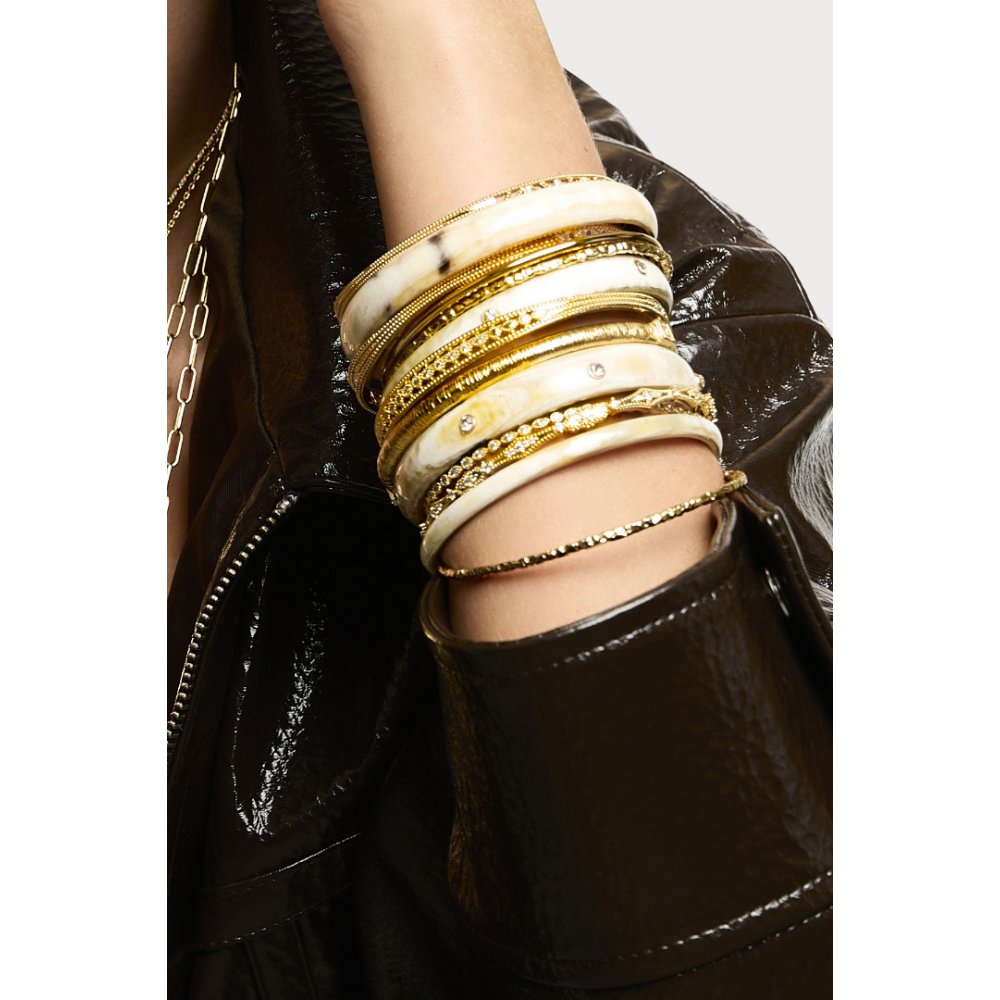 Woman's Bracelet Mya-Bay Ivory Lupita Natural Buffalo Horn BR-344