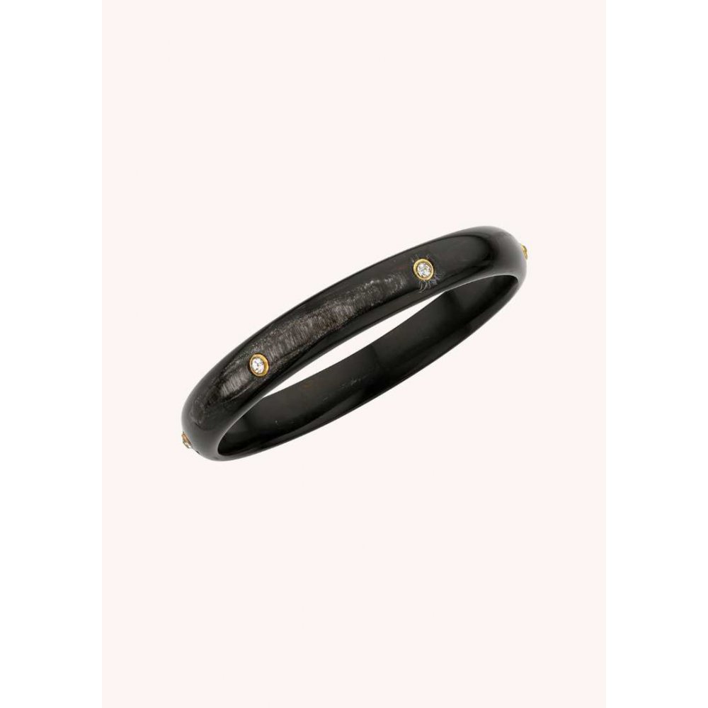 Γυναικείο Βραχιόλι Mya-Bay Black Naomi Bracelet Μαύρο Κέρατο Βούβαλου BR-347