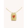 Woman's Necklace Mya-Bay Amethyst Heart Boheme Gold Plated Brass Zirconia CO-315 Woman's Necklace Mya-Bay Amethyst Heart Boheme Gold Plated Brass Zirconia CO-315