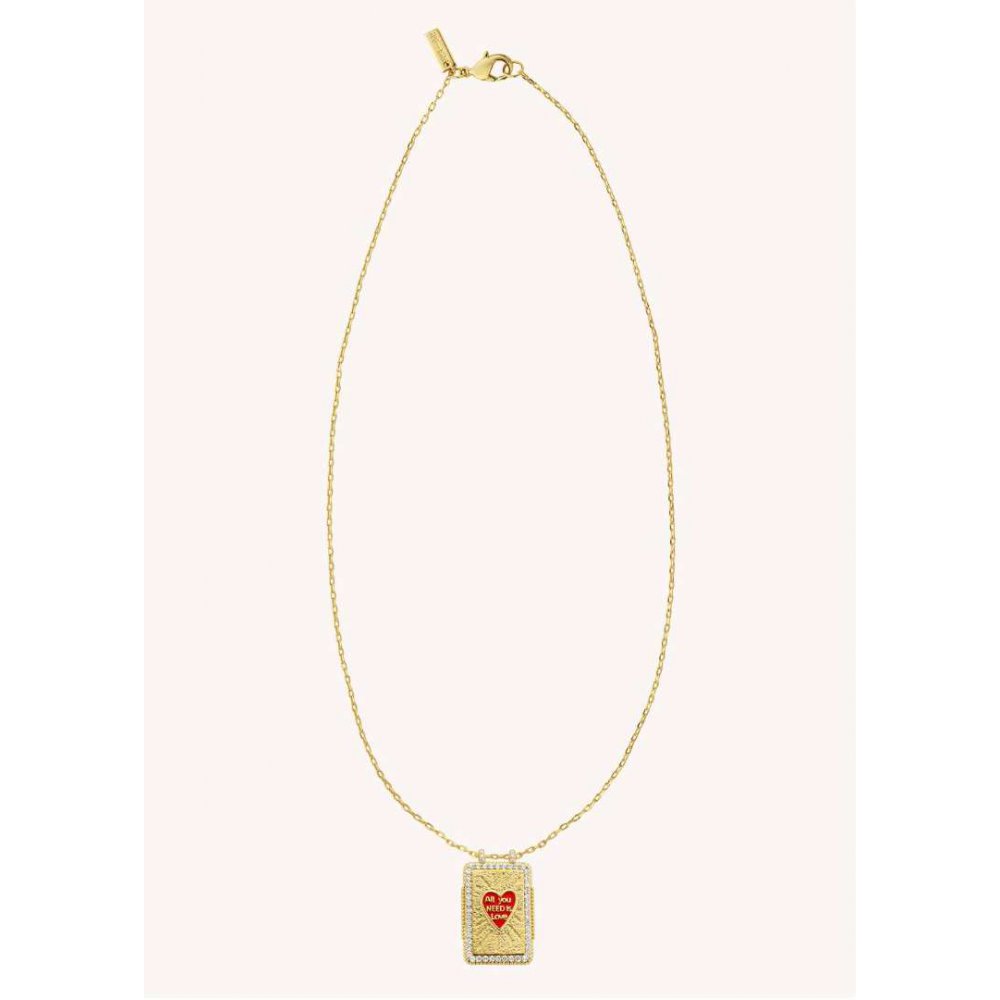 Woman's Necklace Mya-Bay Amethyst Heart Boheme Gold Plated Brass Zirconia CO-315