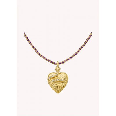 Woman's Necklace Mya-Bay Tendre Poison Gold Plated Brass Zirconia CO-266