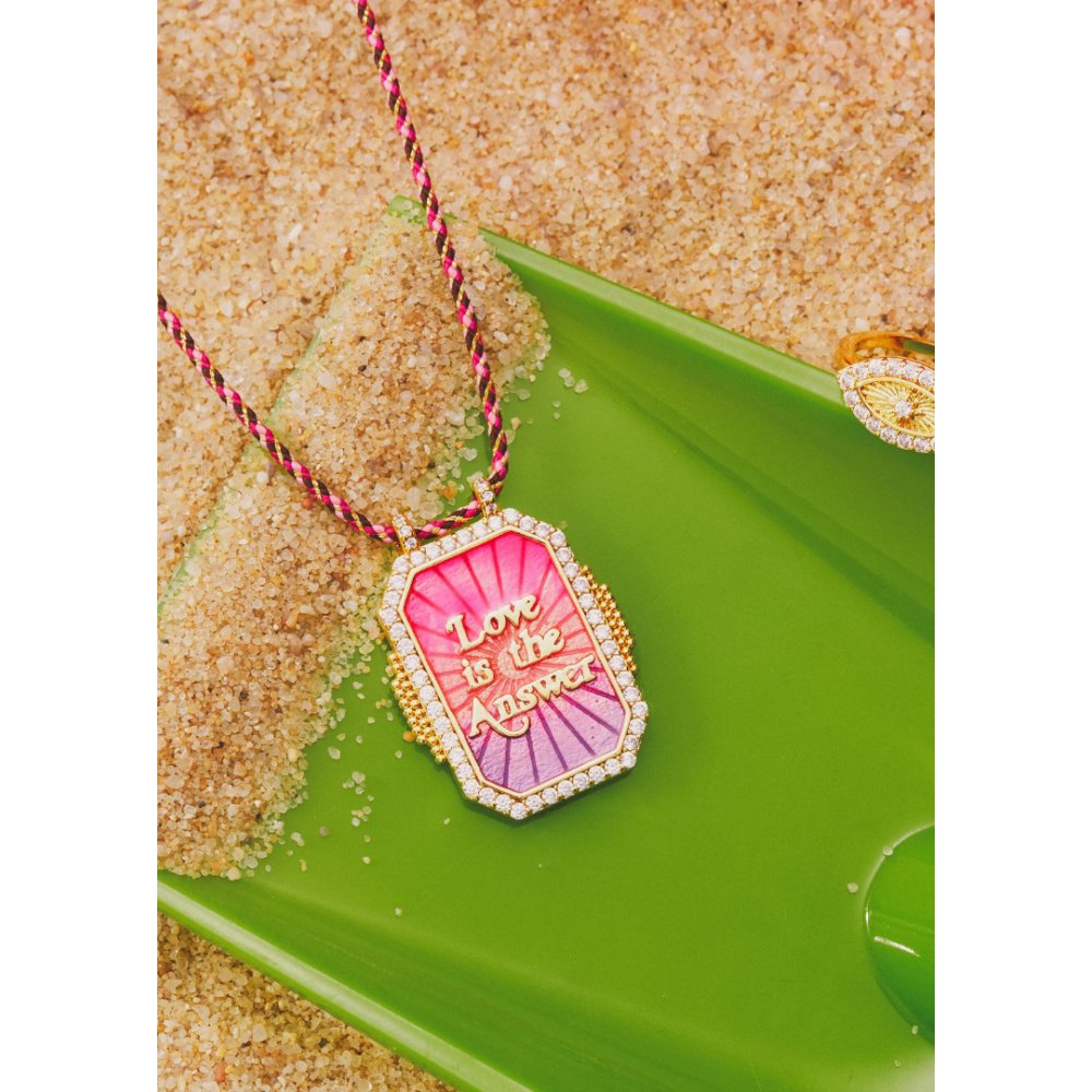 Woman's Necklace Mya-Bay Love Boheme Gold Plated Brass Multicolor Enamel Zirconia CO-275