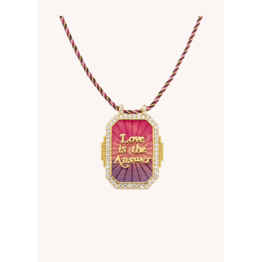 Woman's Necklace Mya-Bay Love Boheme Gold Plated Brass Multicolor Enamel Zirconia CO-275
