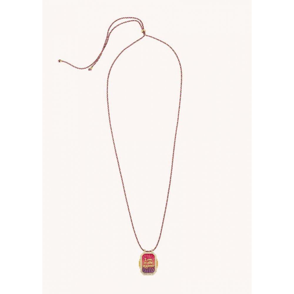 Woman's Necklace Mya-Bay Love Boheme Gold Plated Brass Multicolor Enamel Zirconia CO-275