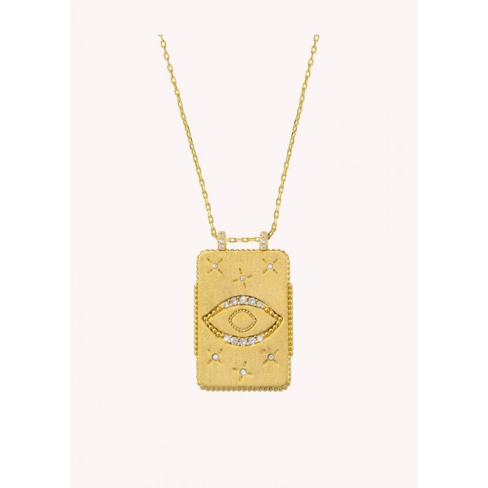 Woman's Necklace Mya-Bay Sunset Twice Boheme Gold Plated Brass Multicolor Enamel Zirconia CO-296
