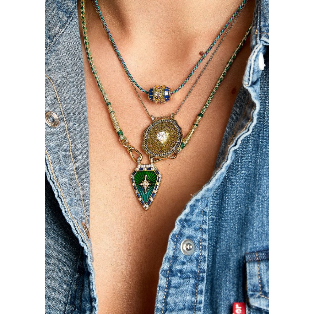 Γυναικείο Κολιέ Mya-Bay White Heart Medaille 24K Επιχρυσωμένος Ορείχαλκος Ζιργκόν CO-298