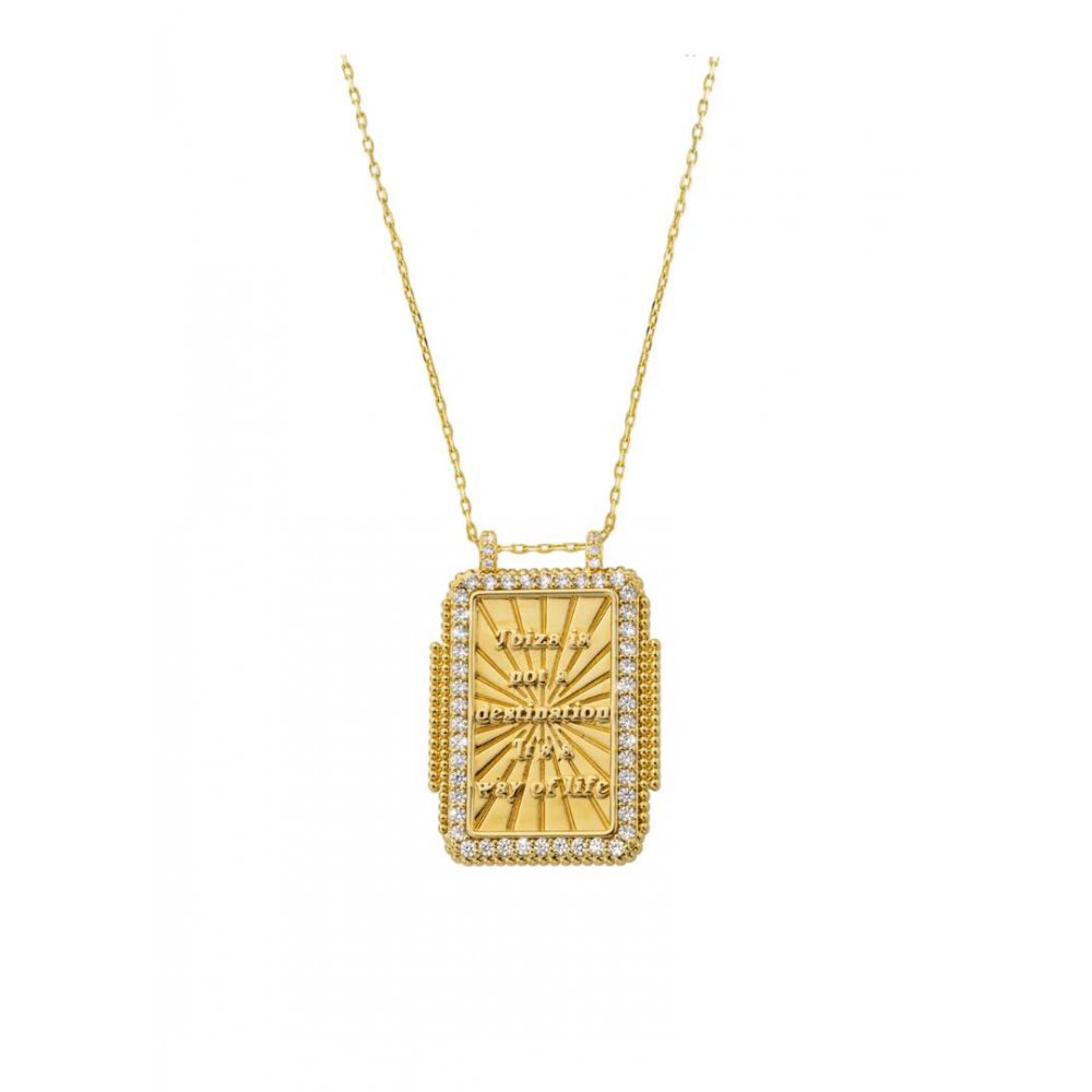 Γυναικείο Κολιέ Mya-Bay Blue Rainbow Heart Twice Boheme Επιχρυσωμένος Ορείχαλκος Ζιργκόν  CO-314