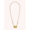 Woman's Necklace Mya-Bay Light Rainbow Yucatan Gold Plated Brass Zirconia Red Cord CO-340 Woman's Necklace Mya-Bay Light Rainbow Yucatan Gold Plated Brass Zirconia Red Cord CO-340