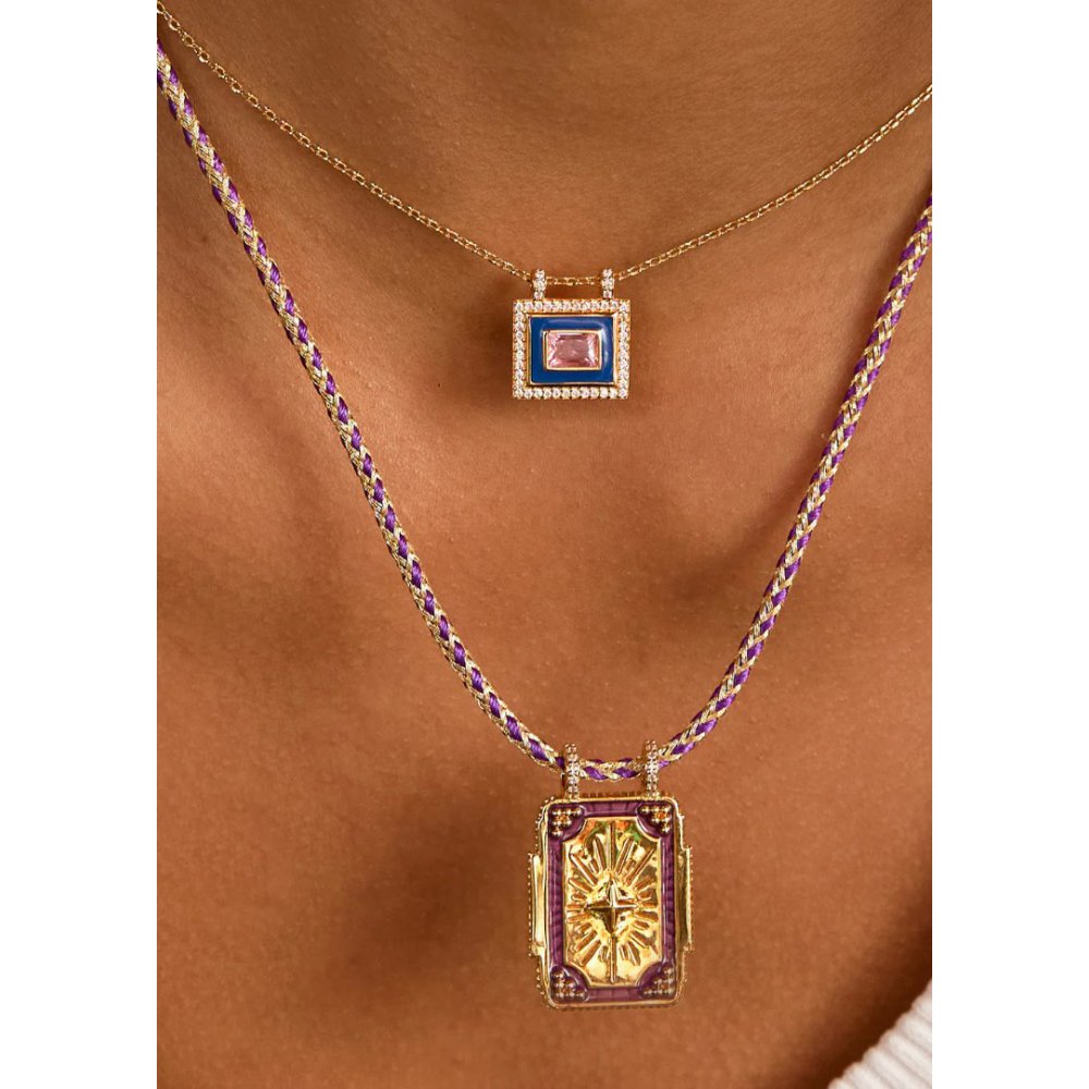 Γυναικείο Κολιέ Mya-Bay Purple Mystic Boheme Επιχρυσωμένος Ορείχαλκος Ζιργκόν CO-353