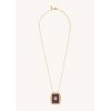 Woman's Necklace Mya-Bay Treffle Boheme Gold Plated Brass Zirconia Purple Enamel CO-354 Woman's Necklace Mya-Bay Treffle Boheme Gold Plated Brass Zirconia Purple Enamel CO-354
