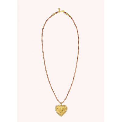 Woman's Necklace Mya-Bay Big Heart Gold Plated Brass Zirconia CO-364 Woman's Necklace Mya-Bay Big Heart Gold Plated Brass Zirconia CO-364