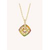 Woman's Necklace Mya-Bay Rainbow Square Gold Plated Brass Zirconia CO-375 Woman's Necklace Mya-Bay Rainbow Square Gold Plated Brass Zirconia CO-375