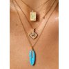 Woman's Necklace Mya-Bay Rainbow Square Gold Plated Brass Zirconia CO-375 Woman's Necklace Mya-Bay Rainbow Square Gold Plated Brass Zirconia CO-375