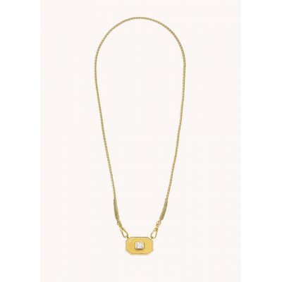 Γυναικείο Κολιέ Mya-Bay Light Gold Yucatan Επιχρυσωμένος Ορείχαλκος Ζιργκόν Χρυσό Κορδόνι CO-392