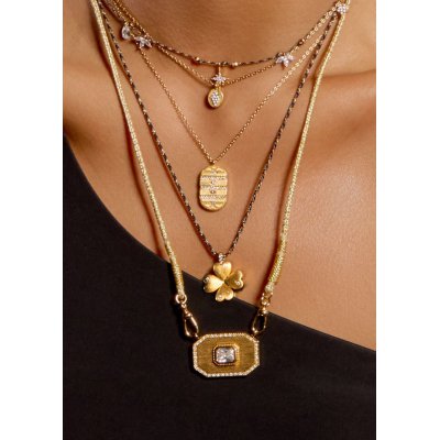 Γυναικείο Κολιέ Mya-Bay Light Gold Yucatan Επιχρυσωμένος Ορείχαλκος Ζιργκόν Χρυσό Κορδόνι CO-392