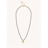 Γυναικείο Κολιέ Mya-Bay Eye Lover 24Κ Επιχρυσωμένος Ορείχαλκος Ζιργκόν Μαύρο Κορδόνι CO-406