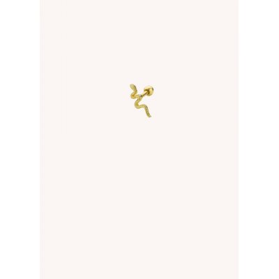 Woman's Single Earring Mya-Bay Serpiente Gold Plated Brass P-11