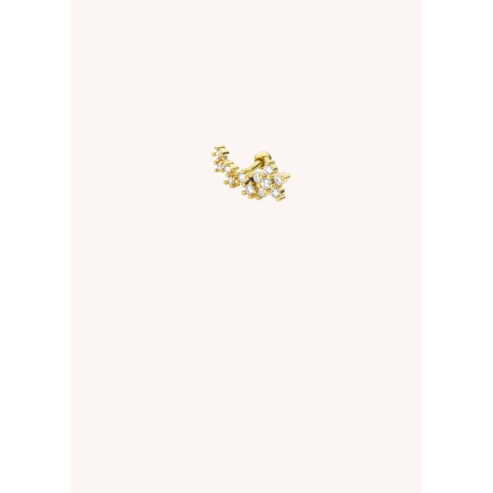 Γυναικείo Μονό Σκουλαρίκι Mya-Bay Little Heaven Επιχρυσωμένο Ασήμι 925 Ζιργκόν P-20