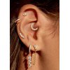 Γυναικείo Μονό Σκουλαρίκι Mya-Bay Little Leaf Επιχρυσωμένος Ορείχαλκος Ζιργκόν P-26