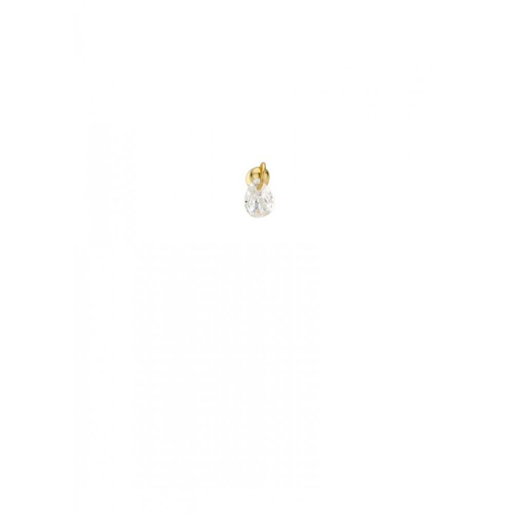 Γυναικείo Μονό Σκουλαρίκι Mya-Bay Diamonds Επιχρυσωμένος Ορείχαλκος Ζιργκόν P-41