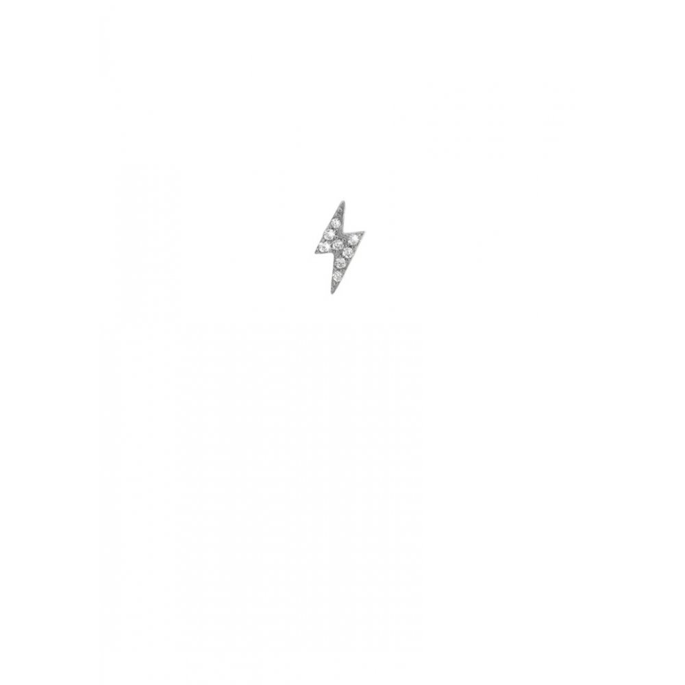 Γυναικείo Μονό Σκουλαρίκι Mya-Bay Shiny Flash Επαργυρωμένος Ορείχαλκος Ζιργκόν P-48-Silver