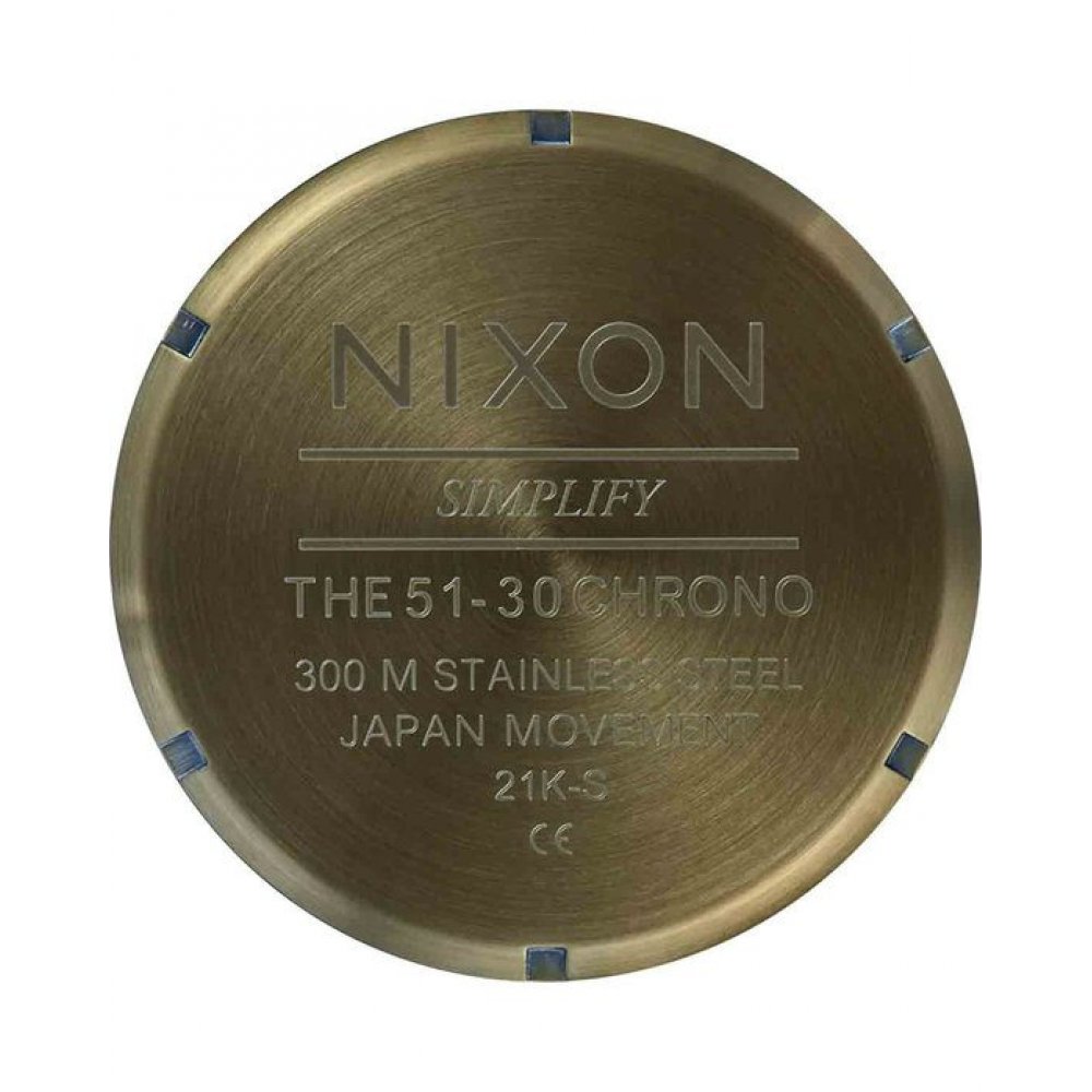 NIXON Men's Watch 51-30 Heavy Hitter Chronograph Olive Stainless Steel Bracelet Black Sunray/Surplus A083-5092-00