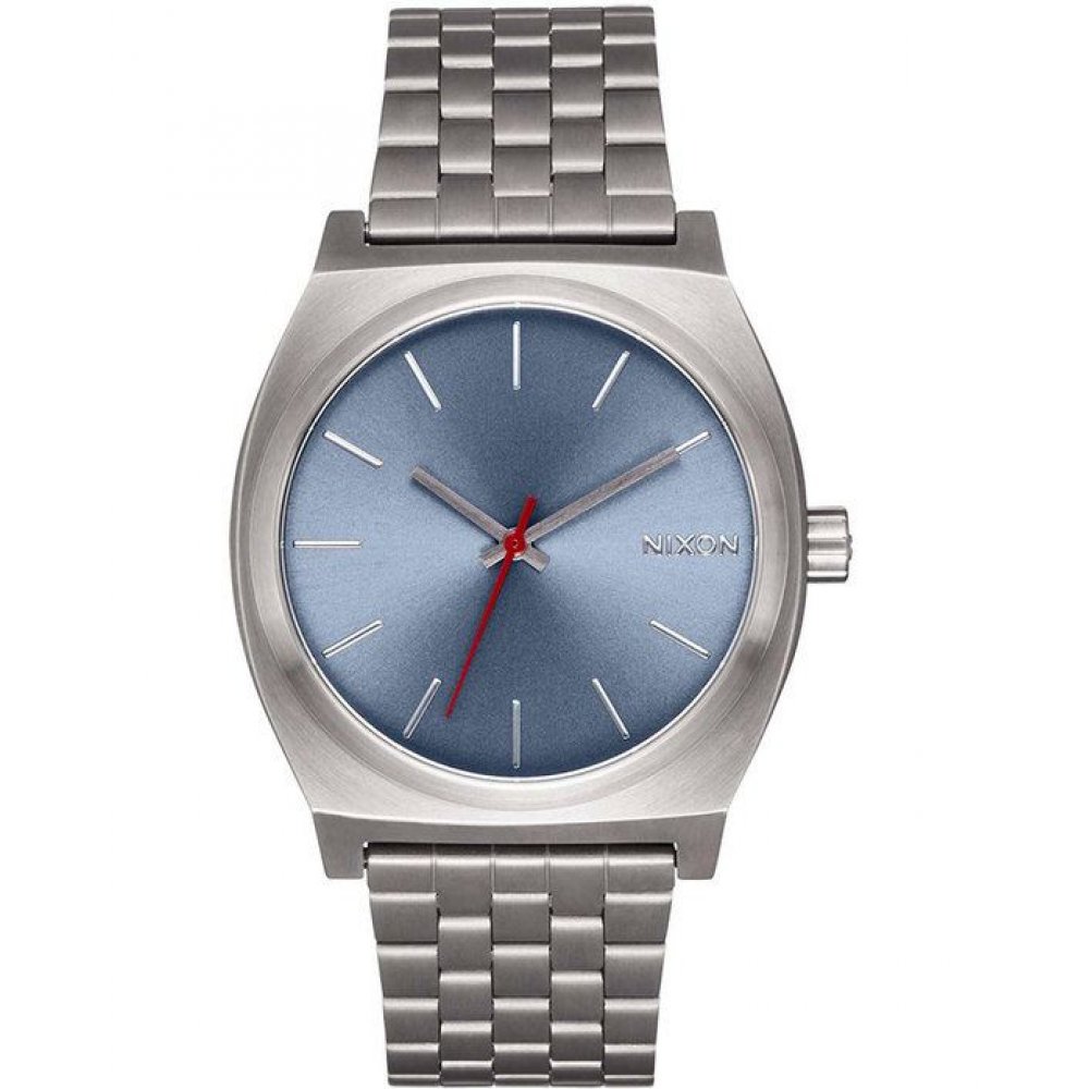 ΝΙΧΟΝ Unisex Watch Time Teller Silver 37mm Stainless Steel Light Gunmetal/Dusty Blue A045-5160-00