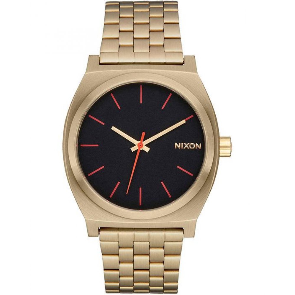 Unisex Watch Nixon Time Teller 37mm Color Yellow Gold / Black / Red A045-5164-00