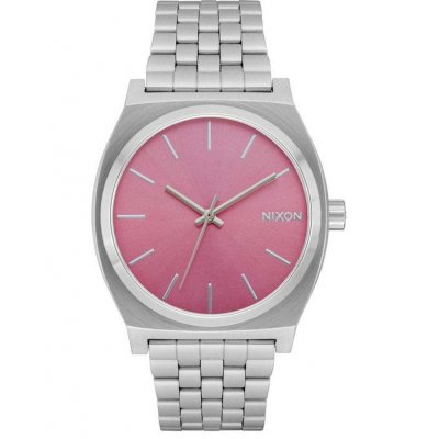 Unisex Watch Nixon Time Teller 37mm Stainless Steel Bracelet Silver/Pink A045-2719-00