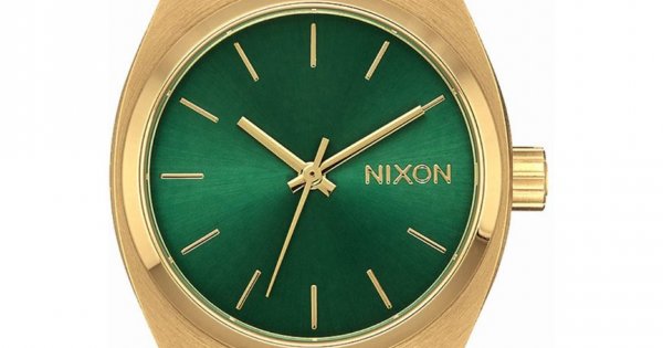 Nixon time teller on sale gold green sunray