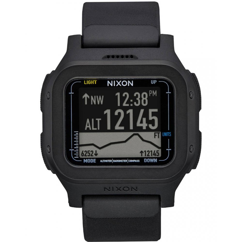 NIXON Regulus Expedition All Black Silicone Strap