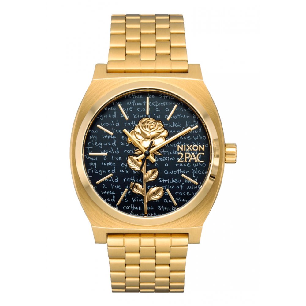 NIXON Unisex Ρολόι Time Teller 37mm 2Pac Collab Χρυσό/ Μαύρο A1378-513-00