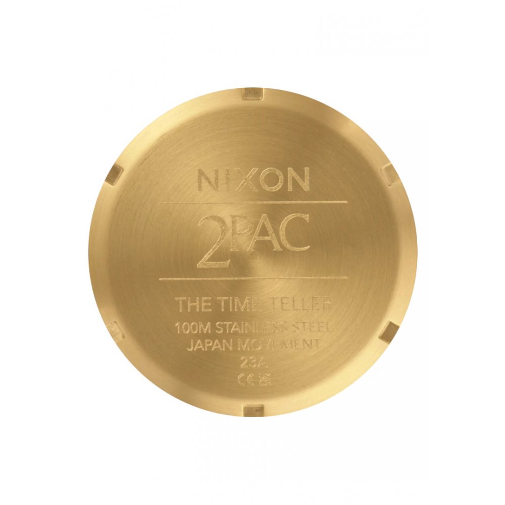 NIXON Unisex Ρολόι Time Teller 37mm 2Pac Collab Χρυσό/ Μαύρο A1378-513-00