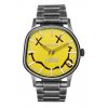 Unisex Ρολόι ΝΙΧΟΝ Nirvana Sentry Wobble 42mm Ανοξείδωτο Ατσάλι Μπρασελέ Ασημί/Yellow Nirvana Smiley A1417-5273-00
