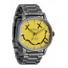 Unisex Ρολόι ΝΙΧΟΝ Nirvana Sentry Wobble 42mm Ανοξείδωτο Ατσάλι Μπρασελέ Ασημί/Yellow Nirvana Smiley A1417-5273-00