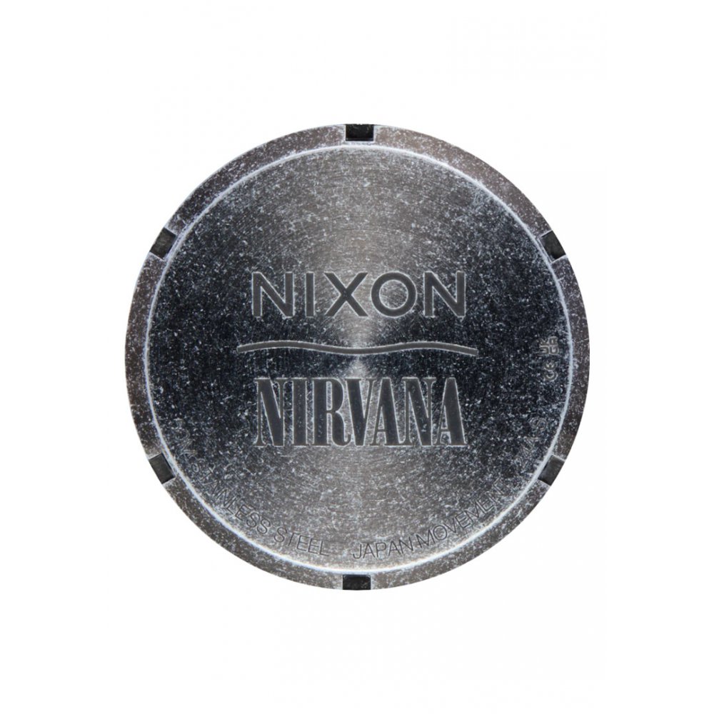 Unisex Ρολόι ΝΙΧΟΝ Nirvana Sentry Wobble 42mm Ανοξείδωτο Ατσάλι Μπρασελέ Ασημί/Yellow Nirvana Smiley A1417-5273-00