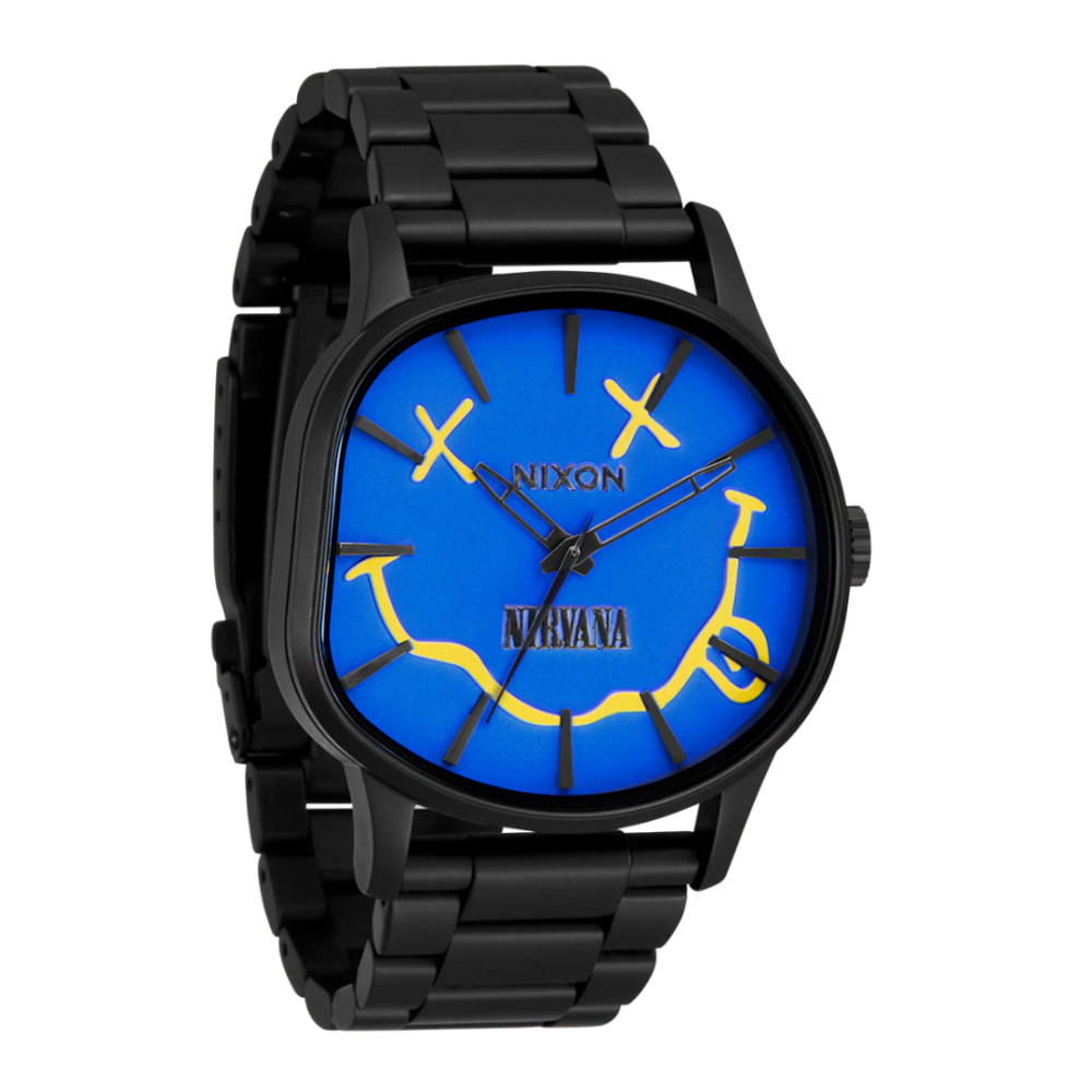 Unisex Watch ΝΙΧΟΝ Nirvana Sentry Wobble 42mm Stainless Steel Bracelet Black/Blue Nirvana Smiley A1417-5367-00