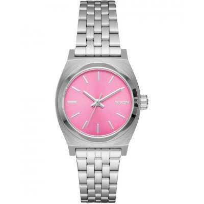 Unisex Ρολόι NIXON Small Time Teller 26mm Ανοξείδωτο Ατσάλι Μπρασελέ Ασημί/Ροζ A399-2719-00 Unisex Ρολόι NIXON Small Time Teller 26mm Ανοξείδωτο Ατσάλι Μπρασελέ Ασημί/Ροζ A399-2719-00