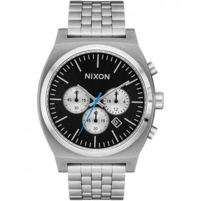 Unisex Ρολόι NIXON Chronograph 40mm Time Teller 40mm Ανοξείδωτο Ατσάλι Ασημί/Μαύρο A972-5266-00 Unisex Ρολόι NIXON Chronograph 40mm Time Teller 40mm Ανοξείδωτο Ατσάλι Ασημί/Μαύρο A972-5266-00
