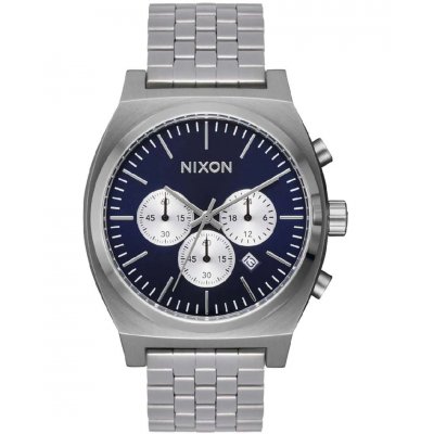 Unisex Ρολόι NIXON Chronograph 40mm Time Teller 40mm Ανοξείδωτο Ατσάλι Ασημί/Μπλε A972-5327-00 Unisex Ρολόι NIXON Chronograph 40mm Time Teller 40mm Ανοξείδωτο Ατσάλι Ασημί/Μπλε A972-5327-00