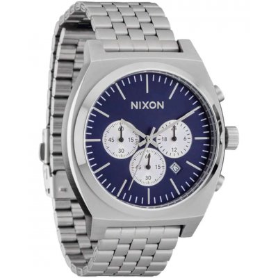 Unisex Ρολόι NIXON Chronograph 40mm Time Teller 40mm Ανοξείδωτο Ατσάλι Ασημί/Μπλε A972-5327-00 Unisex Ρολόι NIXON Chronograph 40mm Time Teller 40mm Ανοξείδωτο Ατσάλι Ασημί/Μπλε A972-5327-00